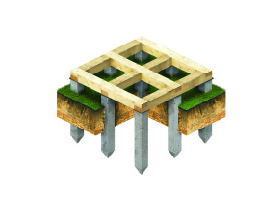 Забивные сваи с обвязкой брусом